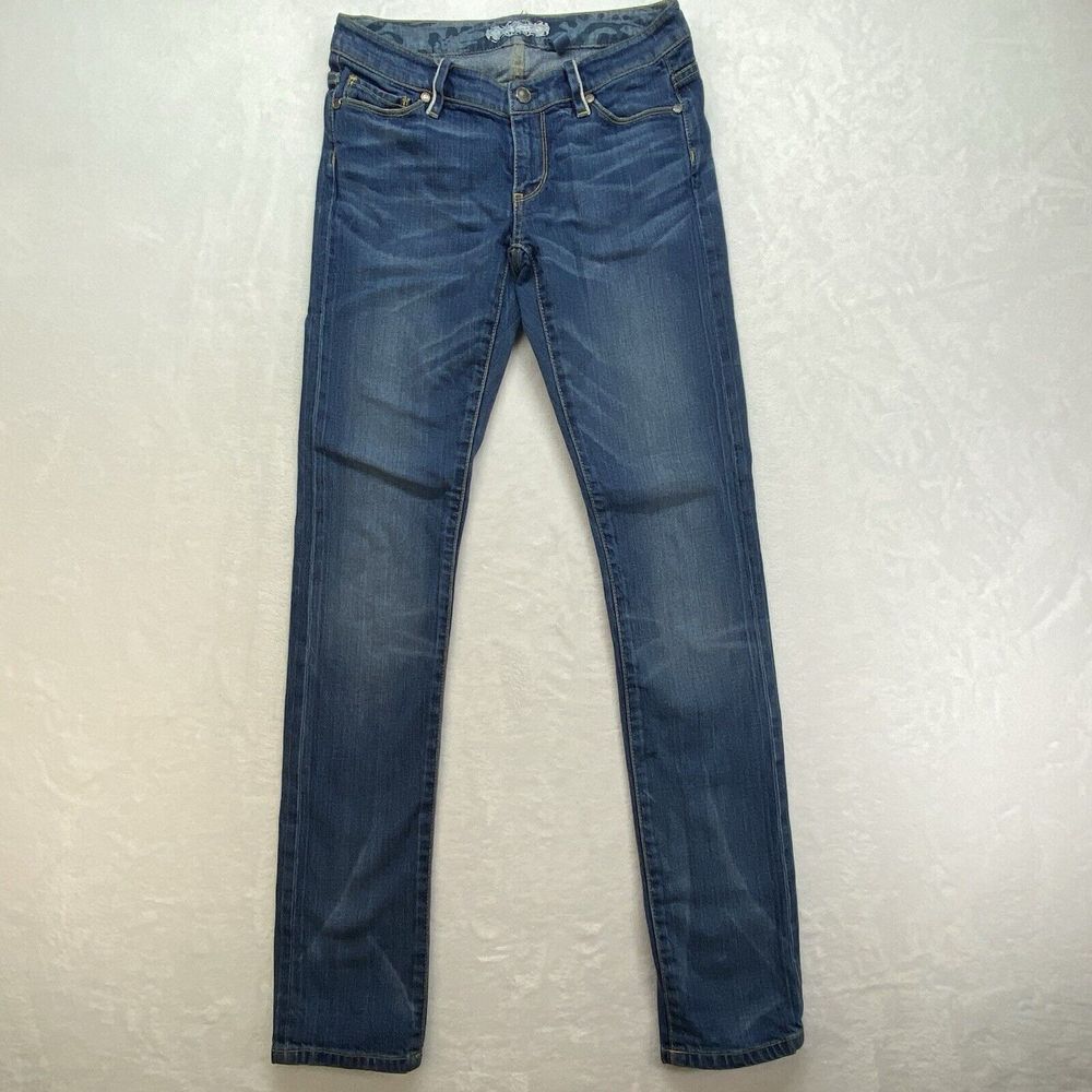 Elie Tahari Jeans Women's 27 Blue Slim Straight Leg denim no size tag worn hem